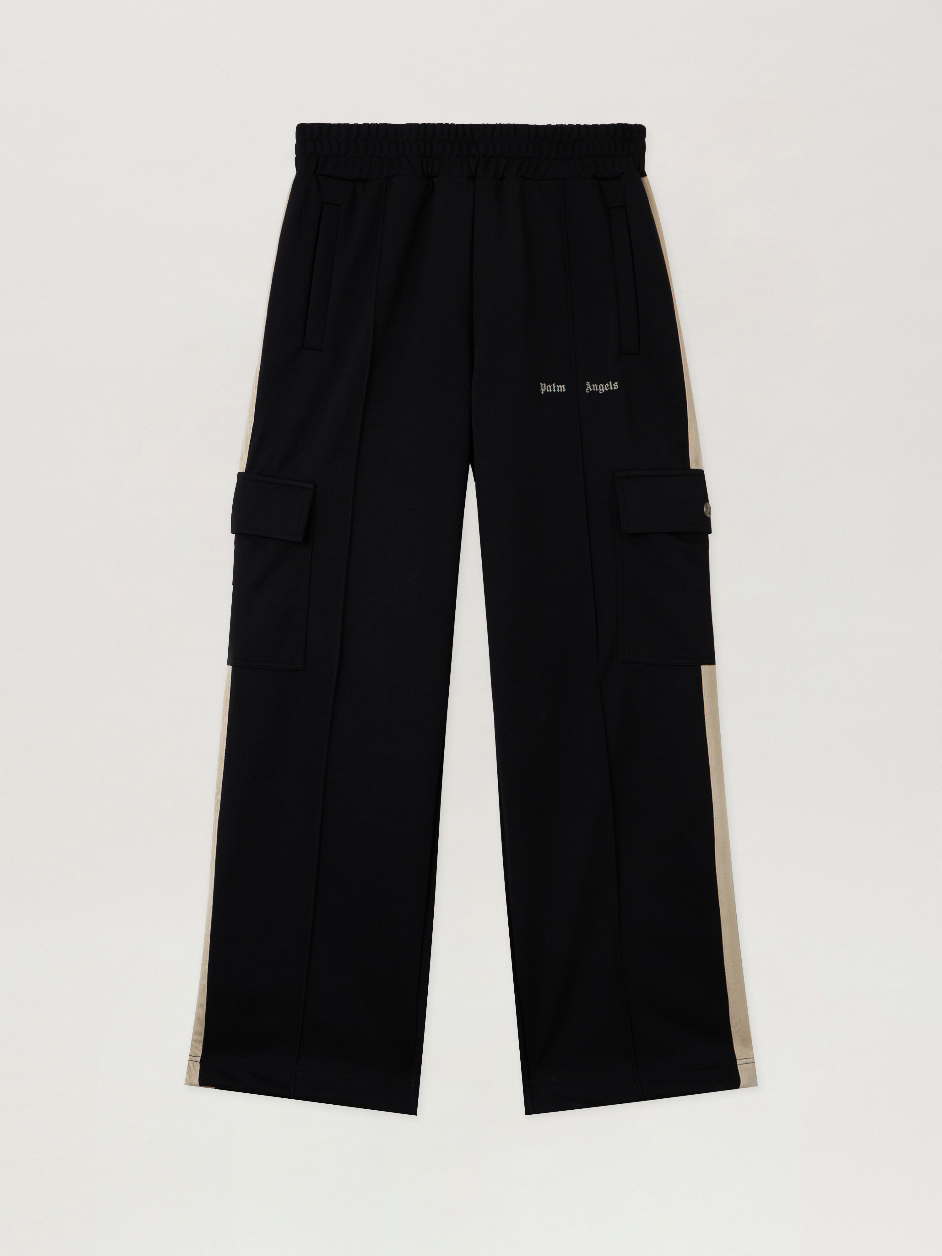 PALM ANGELS Classic Logo Cargo Track Pant BLACK - OFF WHITE PMCJ04BF25FAB001