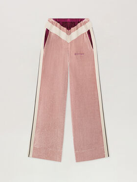 PALM ANGELS Colorblock Chenille Track Pants SOFT PINK - BURGUNDY PWCJ038F25FAB001