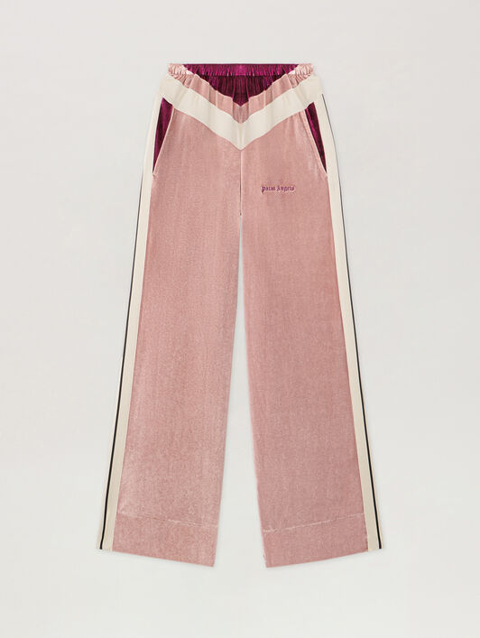 Colorblock Chenille Track Pants PALM ANGELS Colorblock Chenille Track Pants SOFT PINK - BURGUNDY PWCJ038F25FAB001