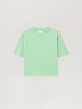 PALM ANGELS Overlogo Over T-Shirt VERDE/GREEN PBAA002S26JER001