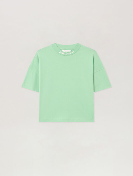 PALM ANGELS Overlogo Over T-Shirt VERDE/GREEN PBAA002S26JER001