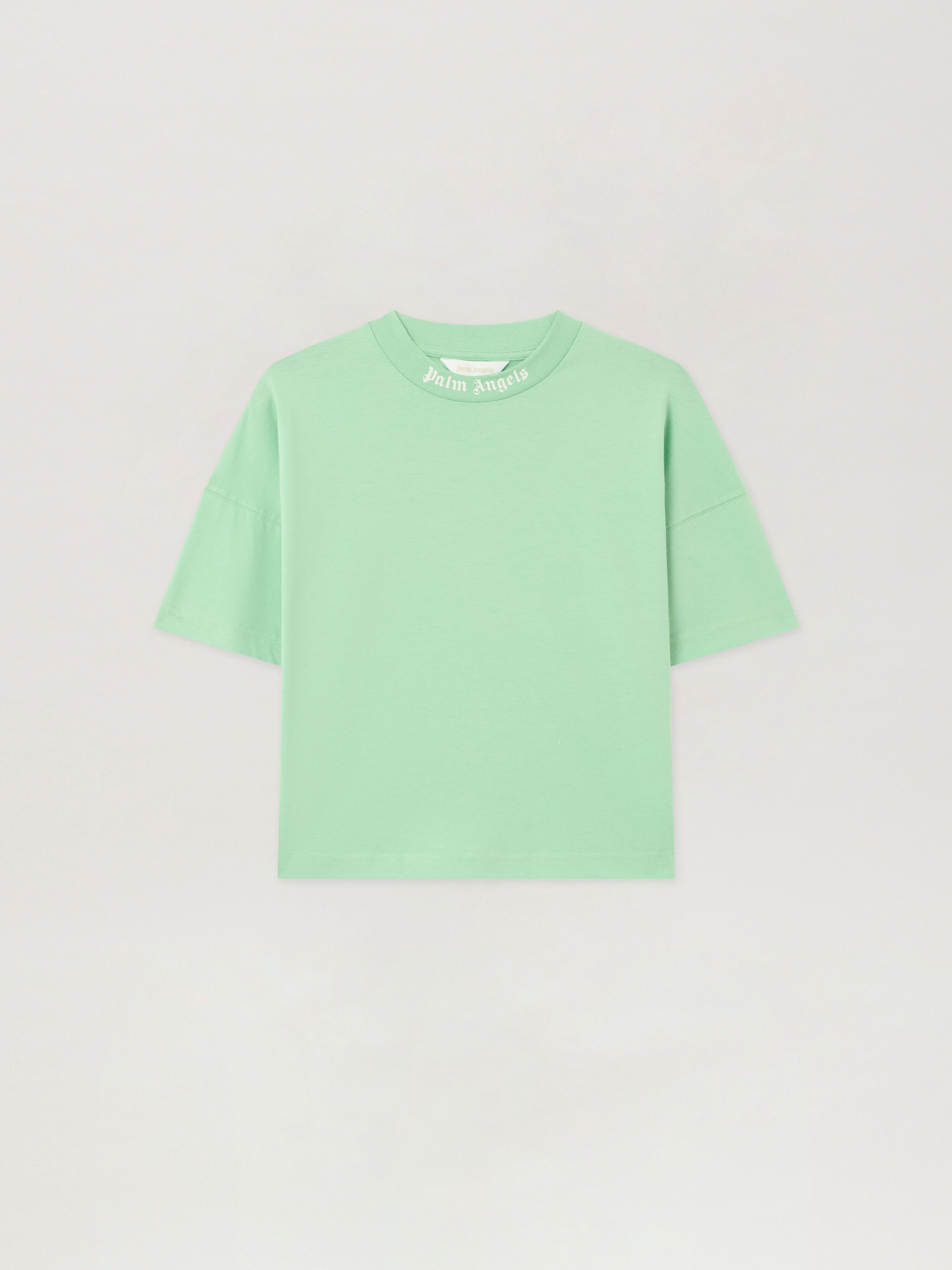PALM ANGELS Overlogo Over T-Shirt VERDE/GREEN PBAA002S26JER001
