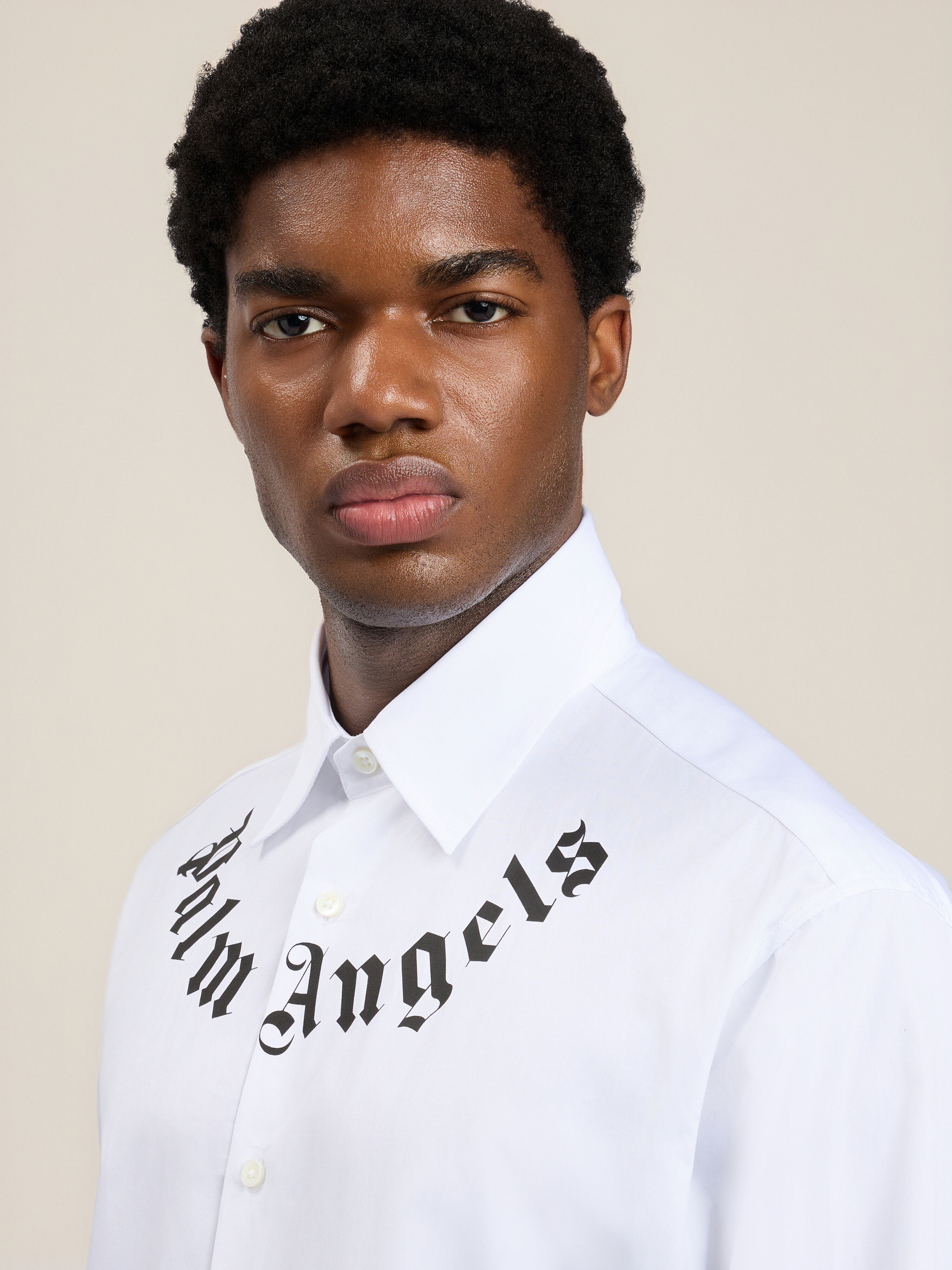 Neck Logo Shirt PALM ANGELS Neck Logo Shirt OFF WHITE - BLACK PAMGE001FB001