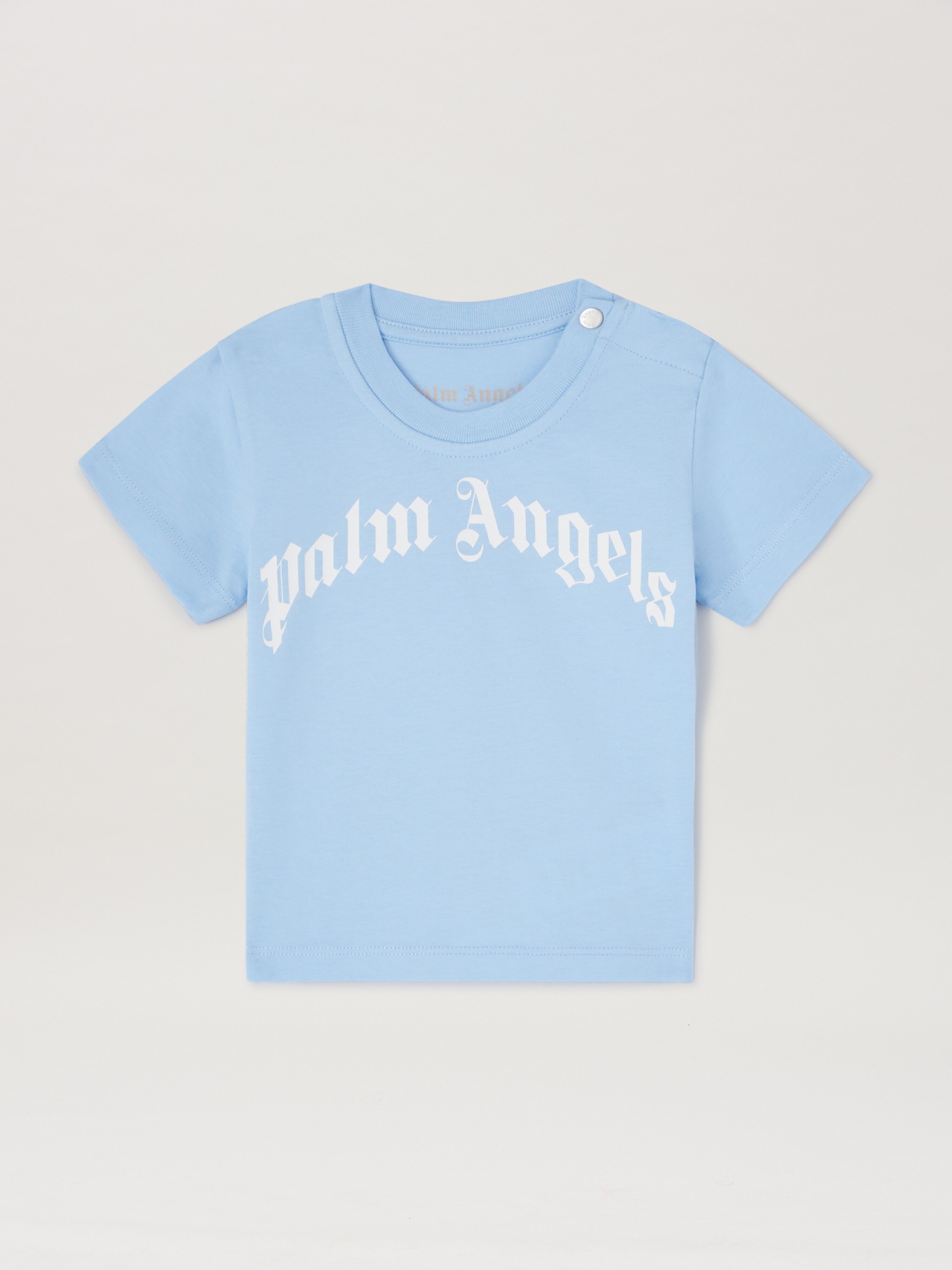 PALM ANGELS  3 pack Curved logo T-shirst LIGHT BLUE OFFWHITE PB2X017S25JER002