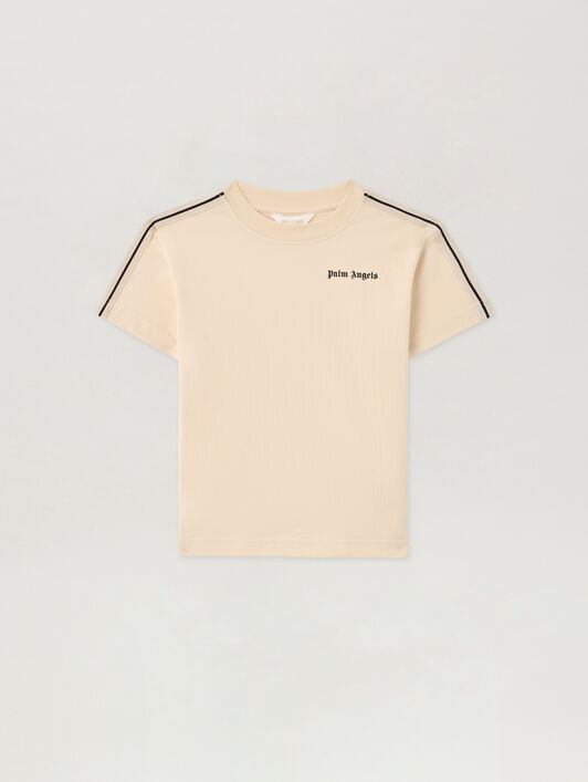 PALM ANGELS Minitrack. T-Shirt Black Off White SABBIA/SAND PBAA011S26JER001