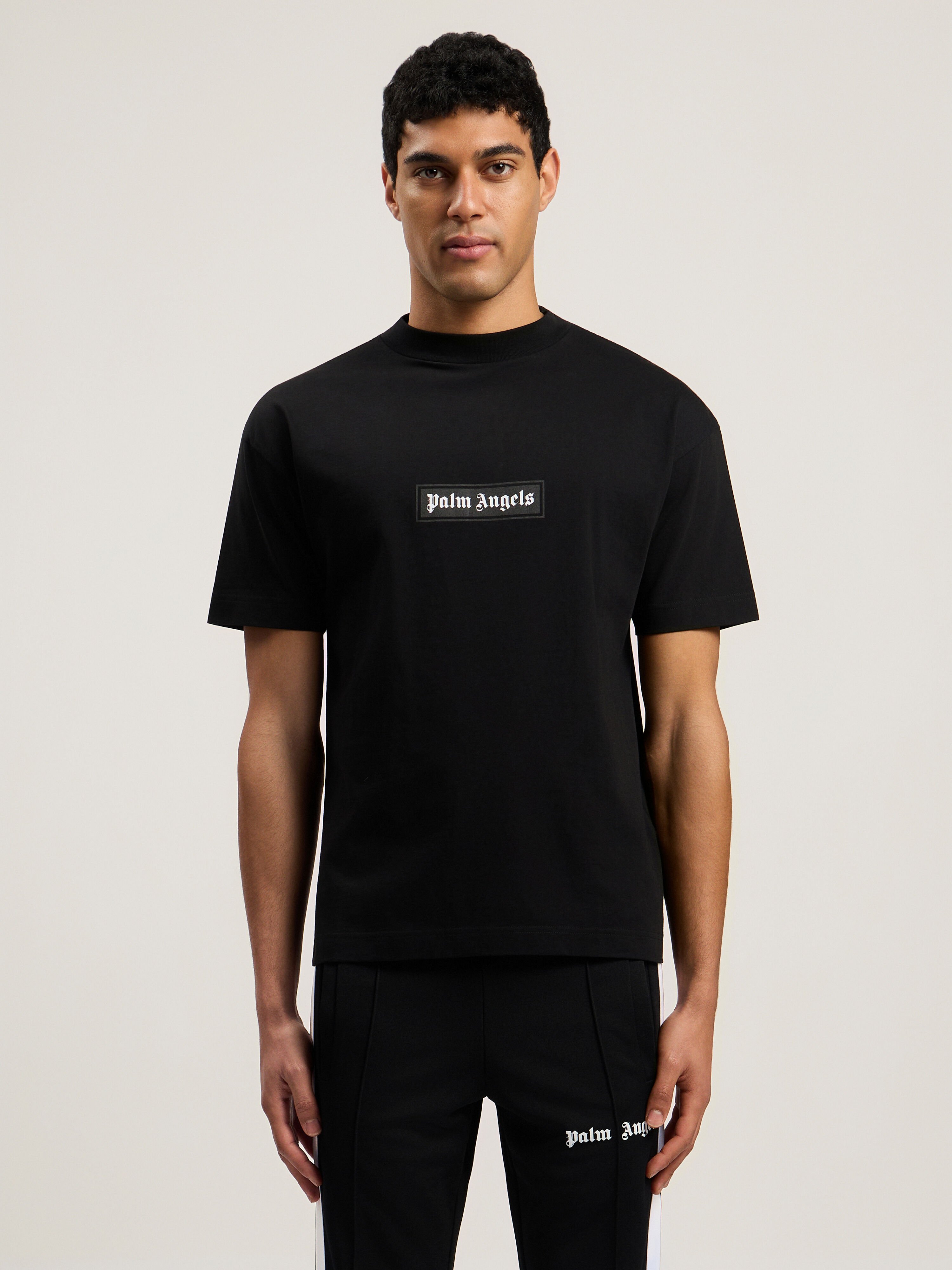 Box Logo T-Shirt in BLACK - WHITE for Men | Palm Angels®