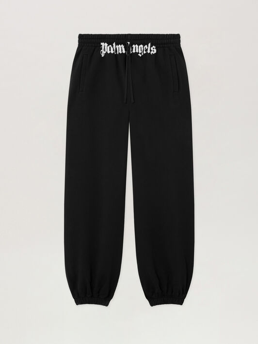 PALM ANGELS Pantaloni Della Tuta Waist Logo BLACK - OFF WHITE PAMCH01F26FL02