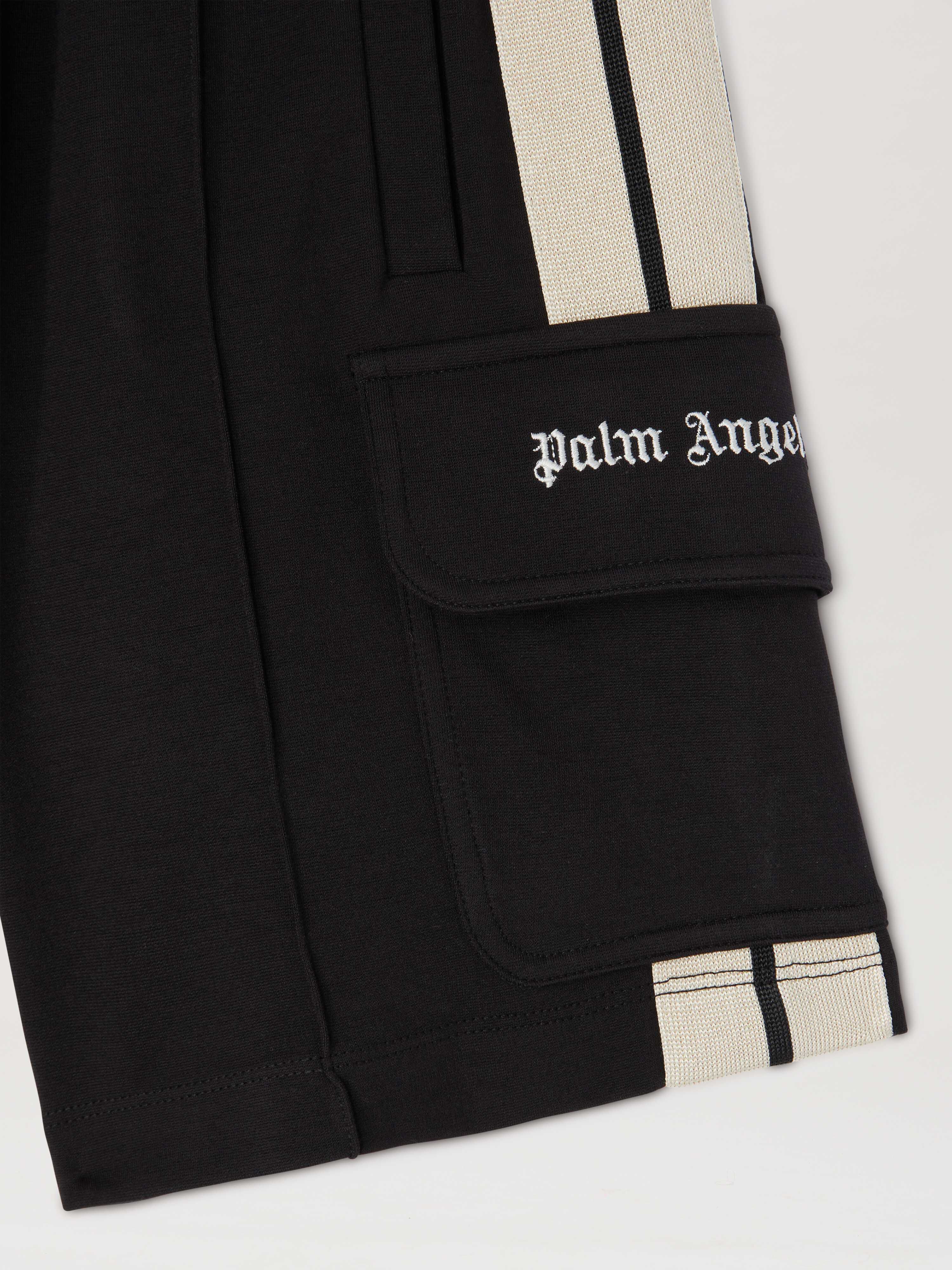 PALM ANGELS  Cargo Track shorts BLACK OFF WHITE PBCL004S25FLE001