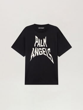 Palm Distorted Regular T-Shirt PALM ANGELS Palm Distorted Regular T-Shirt BLACK - OFF WHITE PAMAA01F26JR16