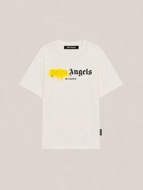 PALM ANGELS Spray City Milan T-Shirt OFF White/Yellow PMAA109T26JER004
