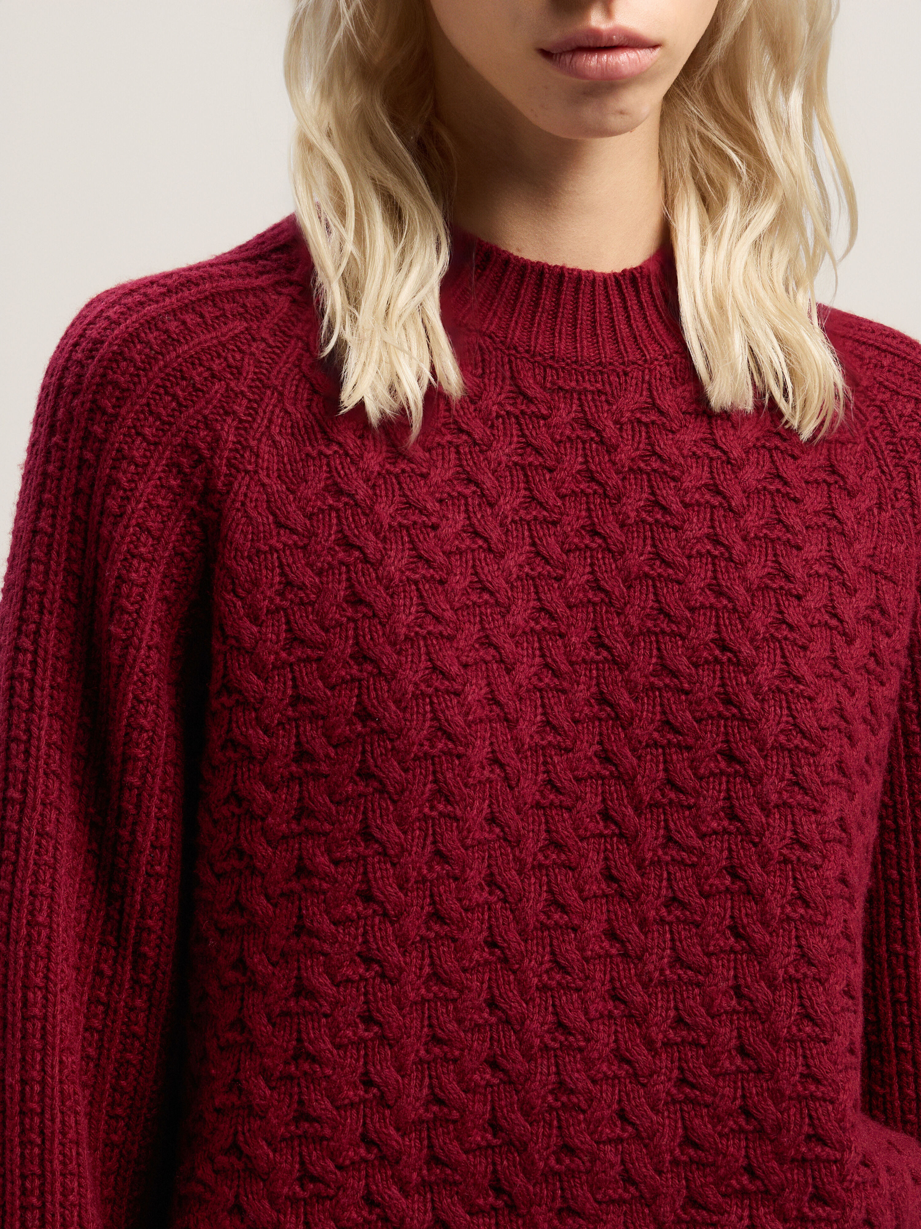 PALM ANGELS Curved Logo Ribbed Sweater BURGUNDY - PINK PWHE077F25KNI001