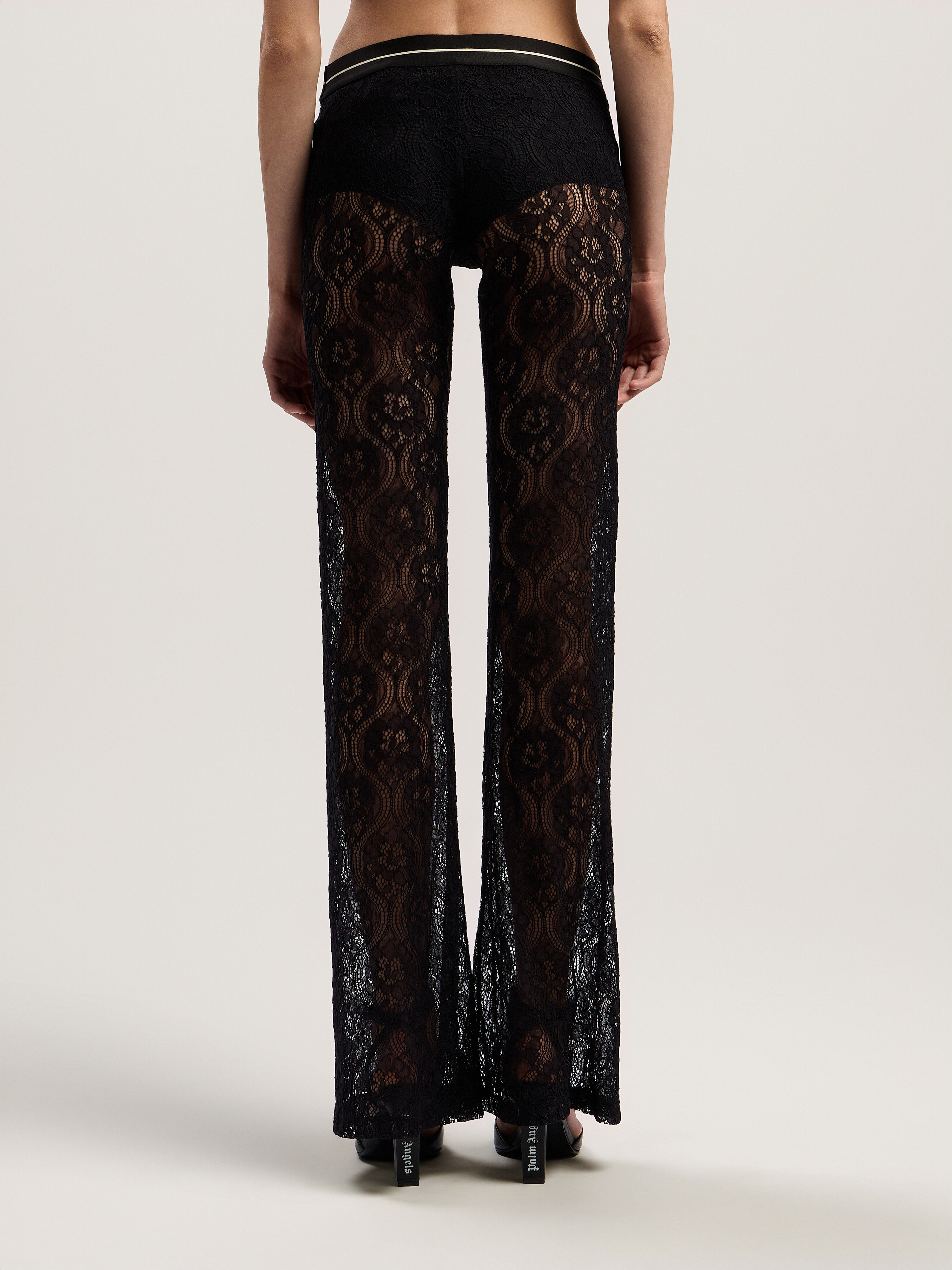 PALM ANGELS Classic Logo Lace Pants BLACK - BLACK PWCA15EF25FAB001