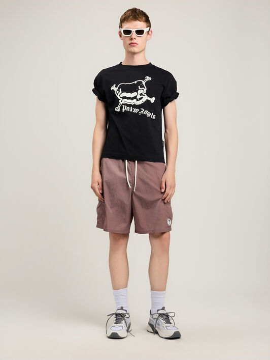 PALM ANGELS Skull T-Shirt BLACK OFF WHITE PMAA109S26JER004