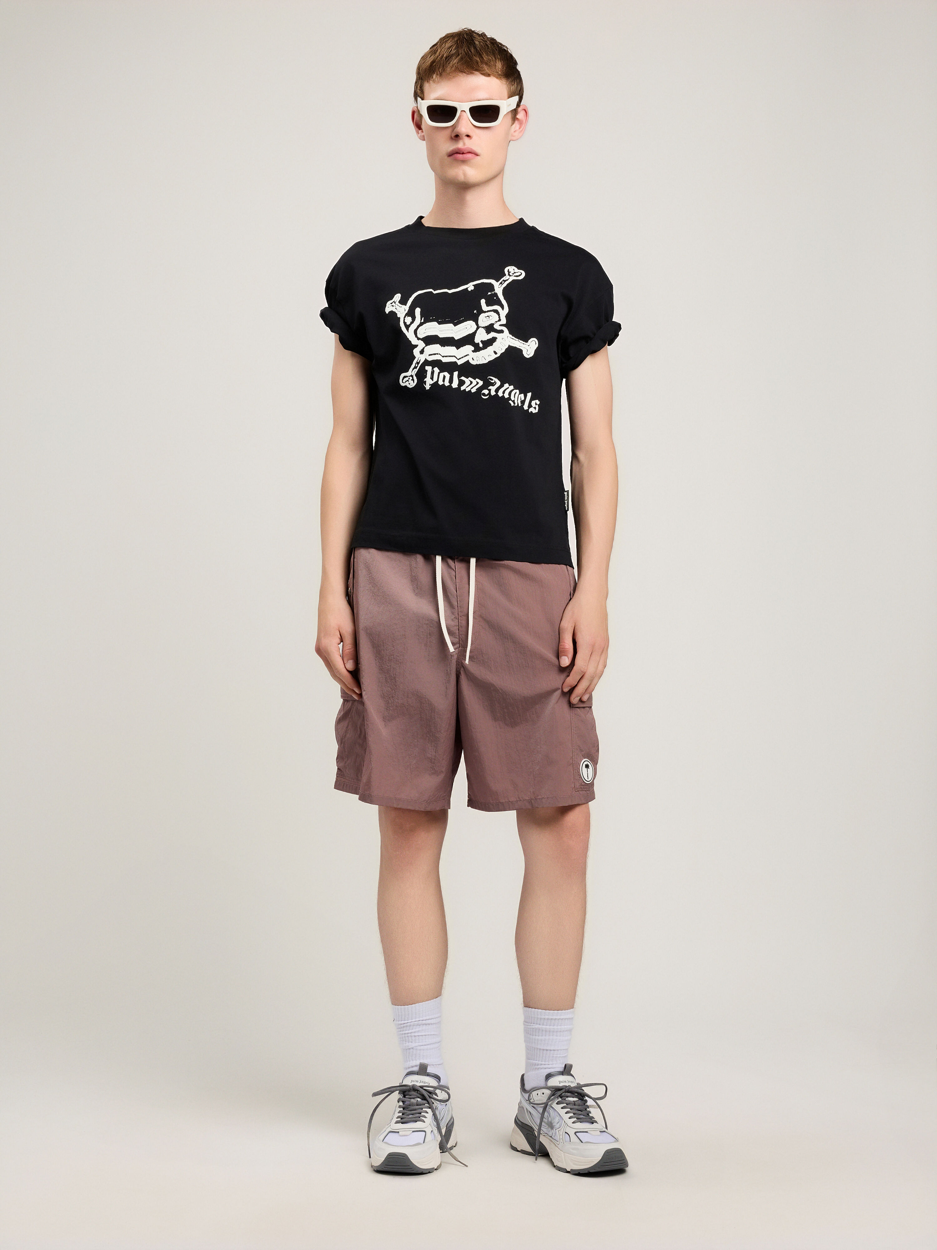 PALM ANGELS Skull T-Shirt BLACK OFF WHITE PMAA109S26JER004