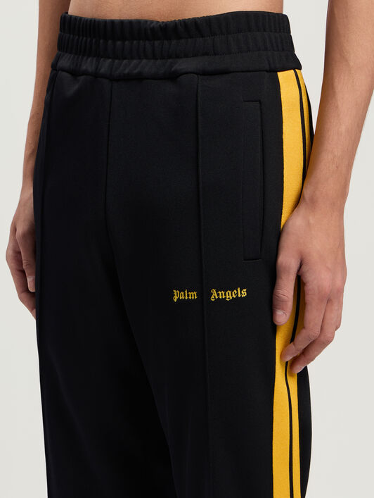 PALM ANGELS Classic Logo Color Track Pants BLACK - YELLOW PMCJ020F25FAB001