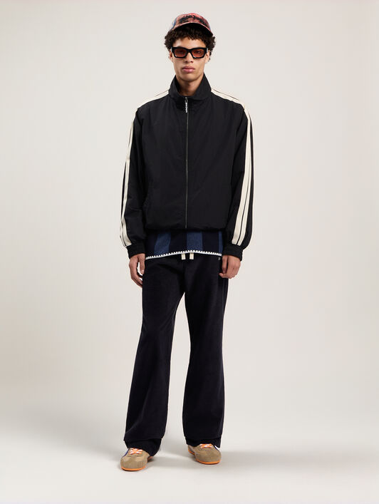 Classic Logo Trk Windbreaker PALM ANGELS Classic Logo Trk Windbreaker BLACK - OFF WHITE PMEB029F25FAB001