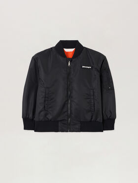 PALM ANGELS Curved Logo Faded Bomber Jacket NERO/BLACK PBEH003S26FAB001