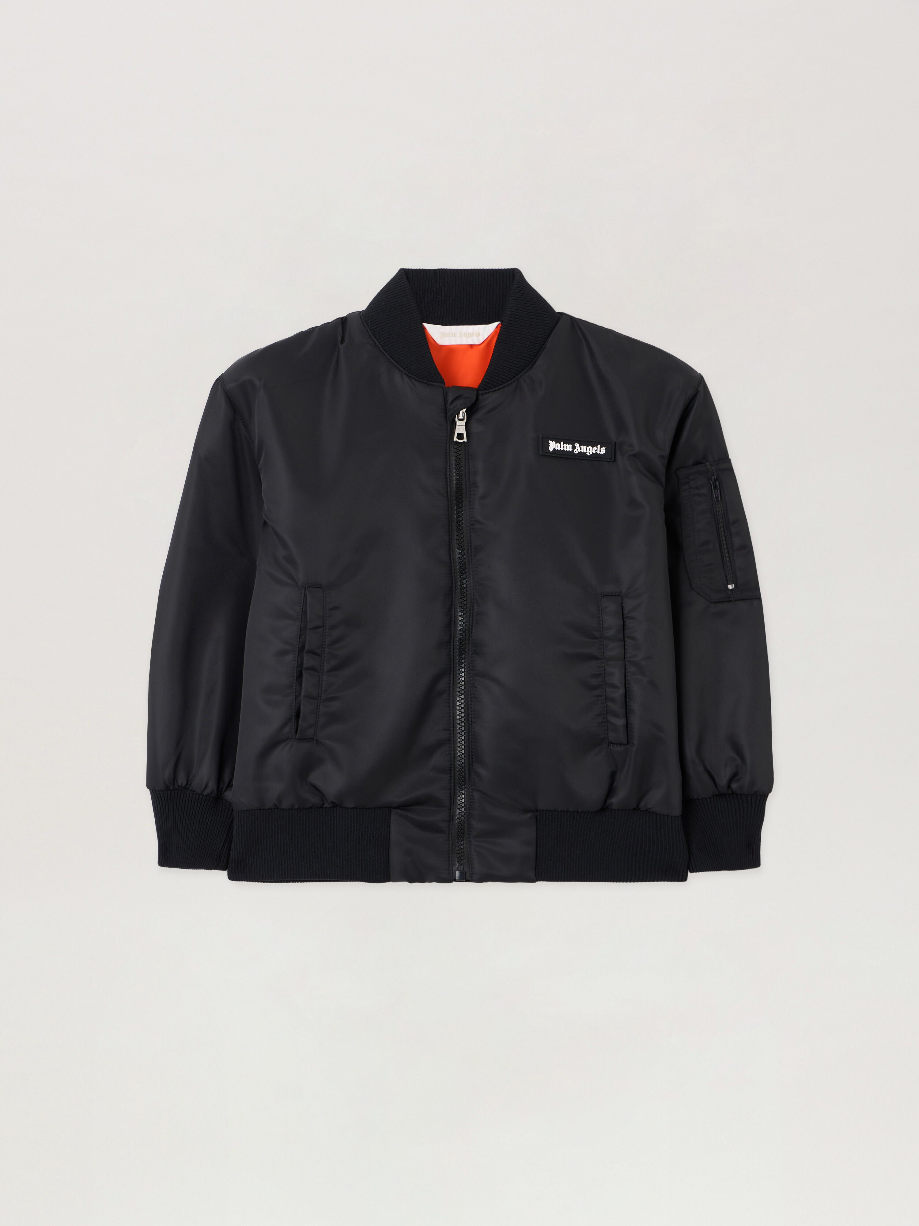 PALM ANGELS Curved Logo Faded Bomber Jacket NERO/BLACK PBEH003S26FAB001