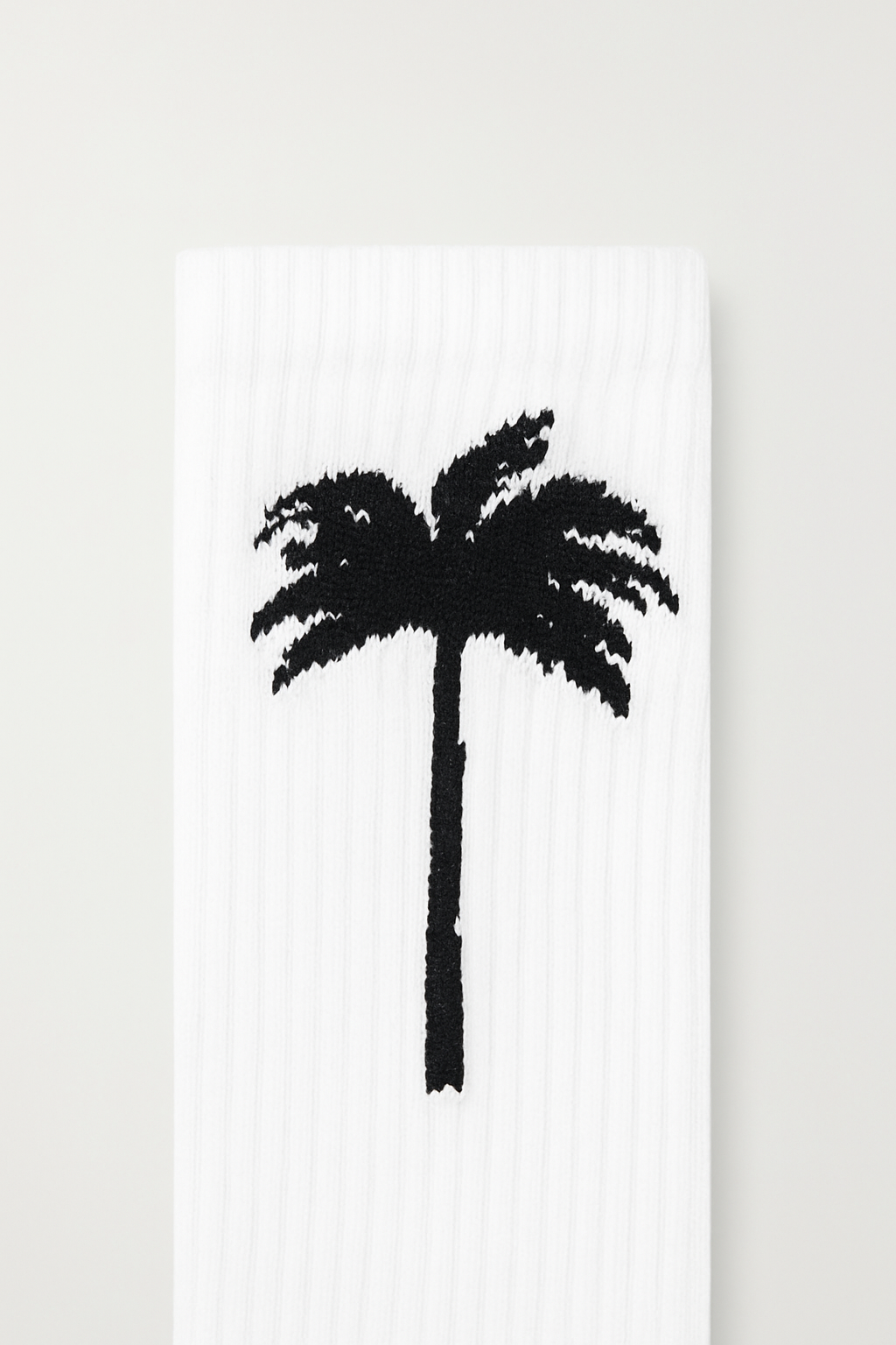 PALM ANGELS Palm Tree Logo Socks WHITE BLACK PMRA001C99FAB003