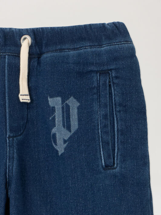 PALM ANGELS Pa Letters Washed Sweatpant MEDIUM BLUE - LIGHT BLUE PBCH008F25DEN001