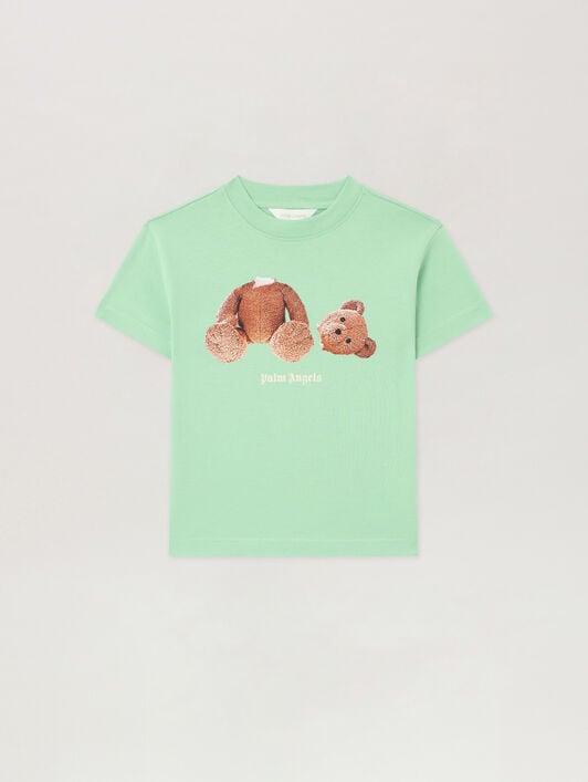 PALM ANGELS Palm Angels Bear T-Shirt VERDE/GREEN PBAA003S26JER001