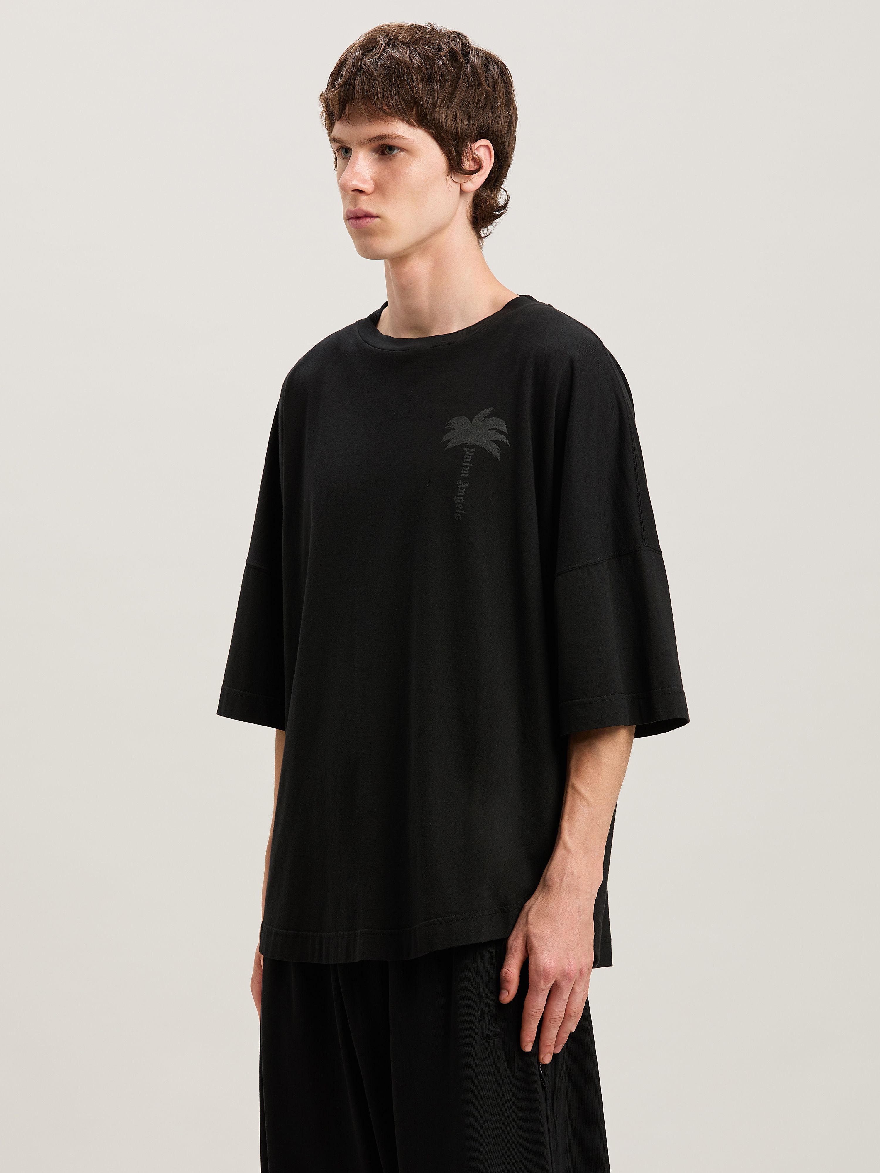 PALM ANGELS  Palms Over T-Shirt VINTAGE BLACK - VINTAGE BLACK PMAA002S25JER004