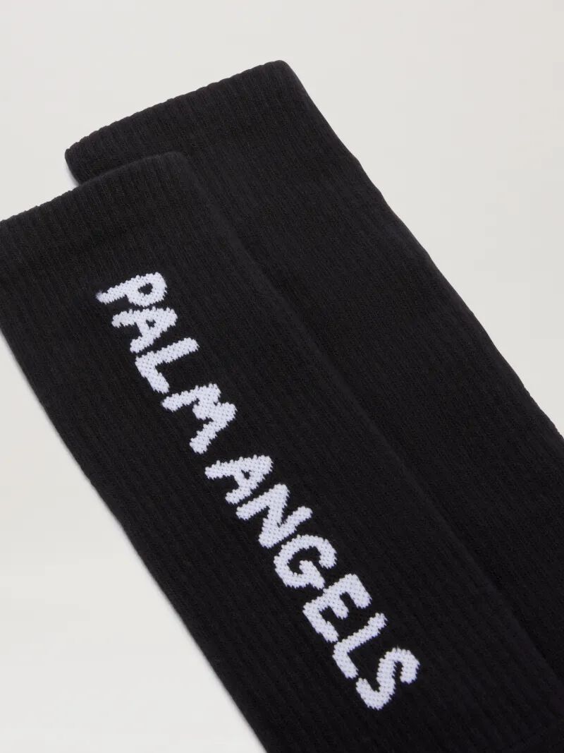 PALM ANGELS  Socken mit Jacquard-Logo BLACK - OFF WHITE PWRA007S25FAB002