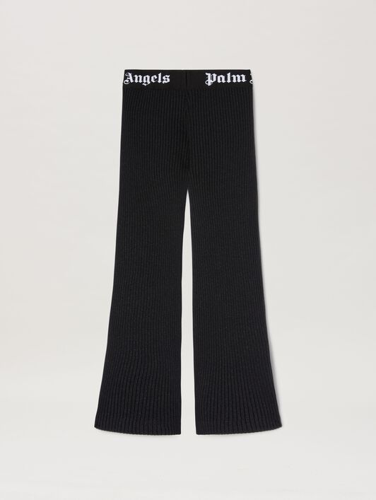 PALM ANGELS  Lurex flare pants BLACK BLACK PGCA016S25JER001