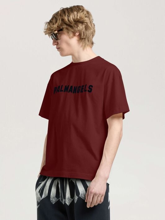 Palm Hills Regular T-Shirt PALM ANGELS Palm Hills Regular T-Shirt BRICK RED - BLACK PAMAA01W26JR18