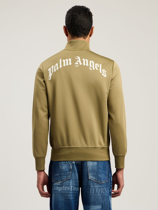 Curved Logo Track Jacket PALM ANGELS Curved Logo Track Jacket ARMY GREEN - OFF WHITE PMBD089F25FAB002