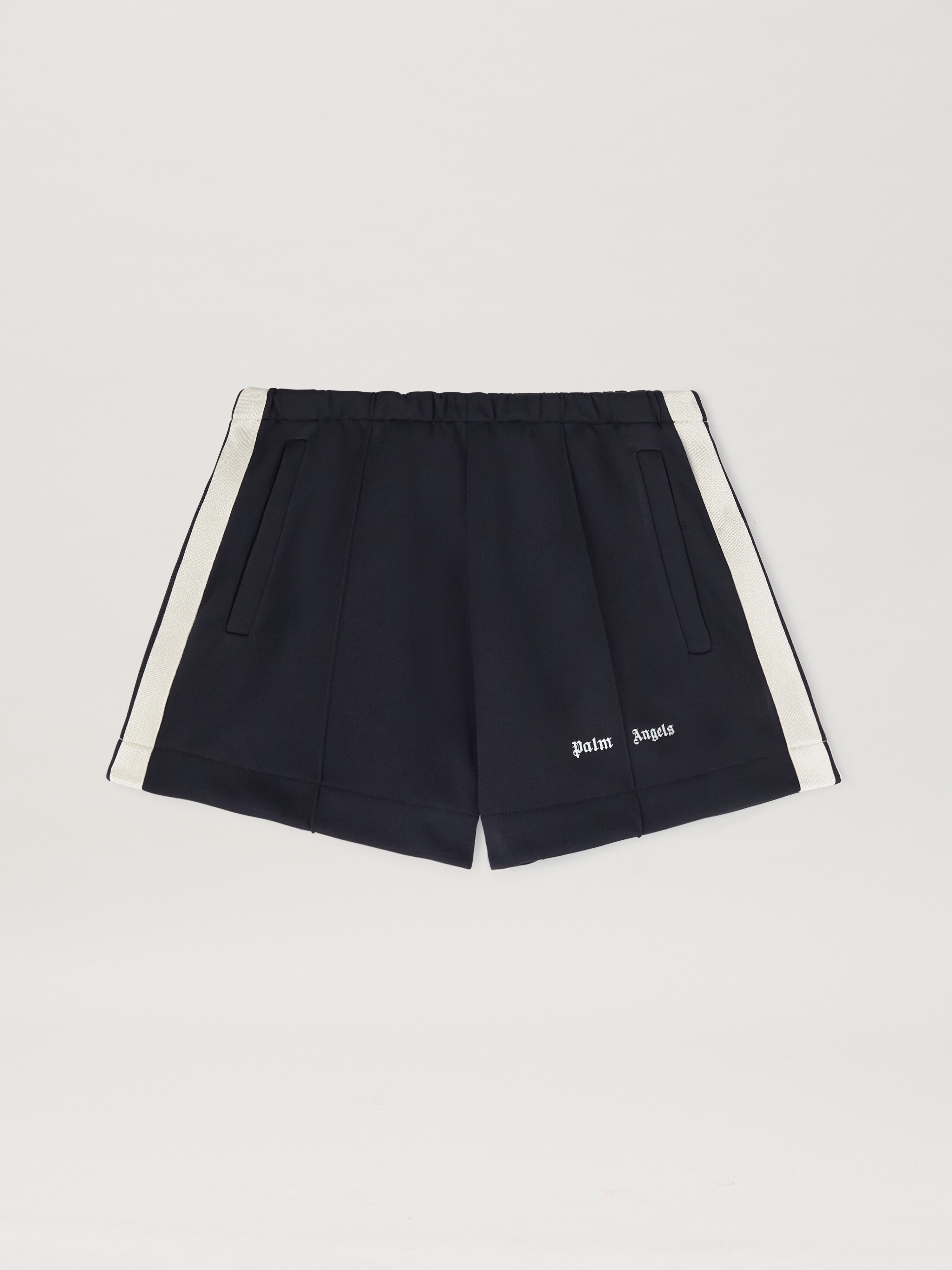 PALM ANGELS  Classic logo Track shorts BLACK - OFF WHITE PWCL005C99FAB002