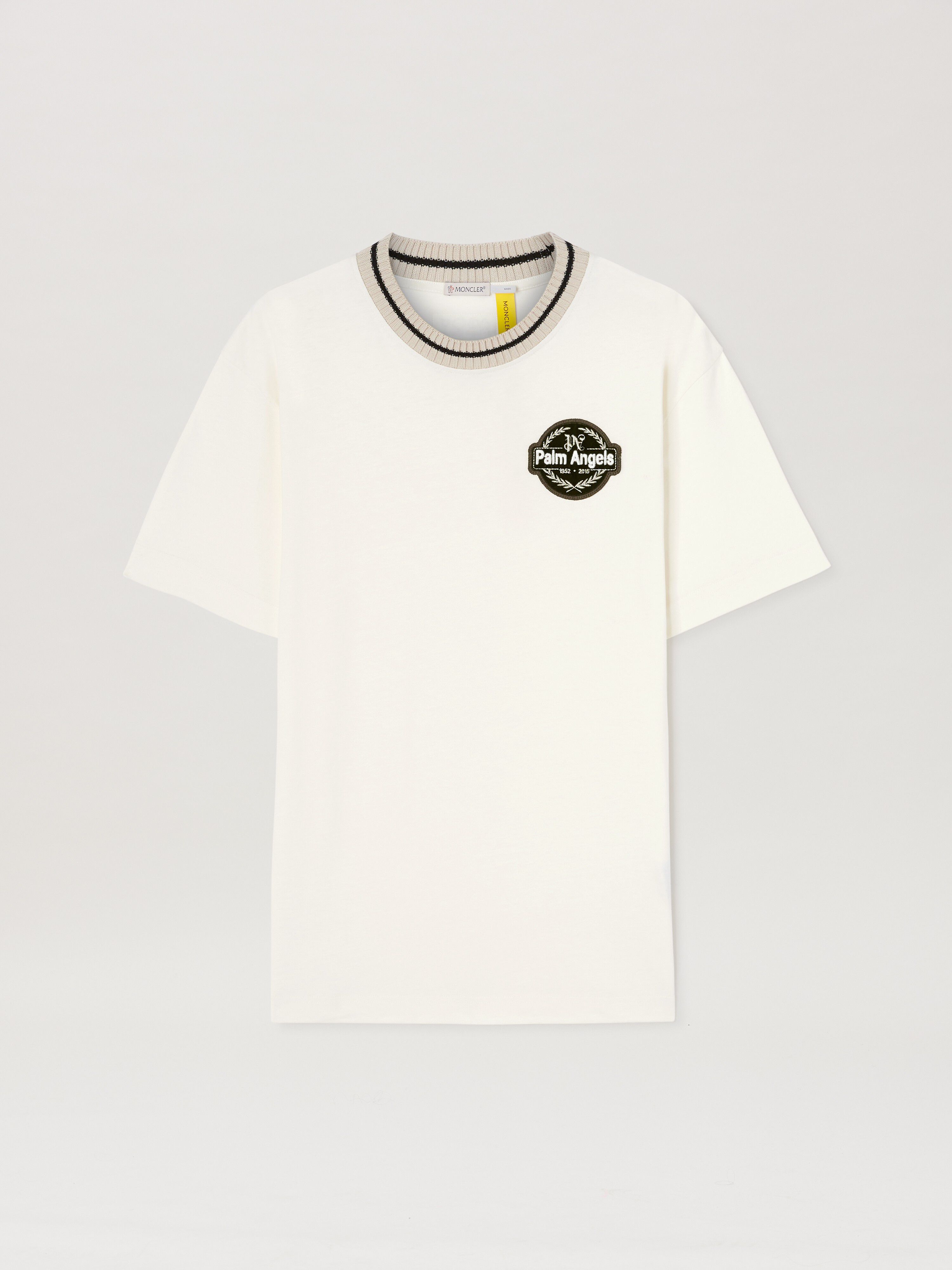 PALM ANGELS  T-Shirt mit Patch Moncler x Palm Angels WHITE - BLACK PMAA106T25JER001