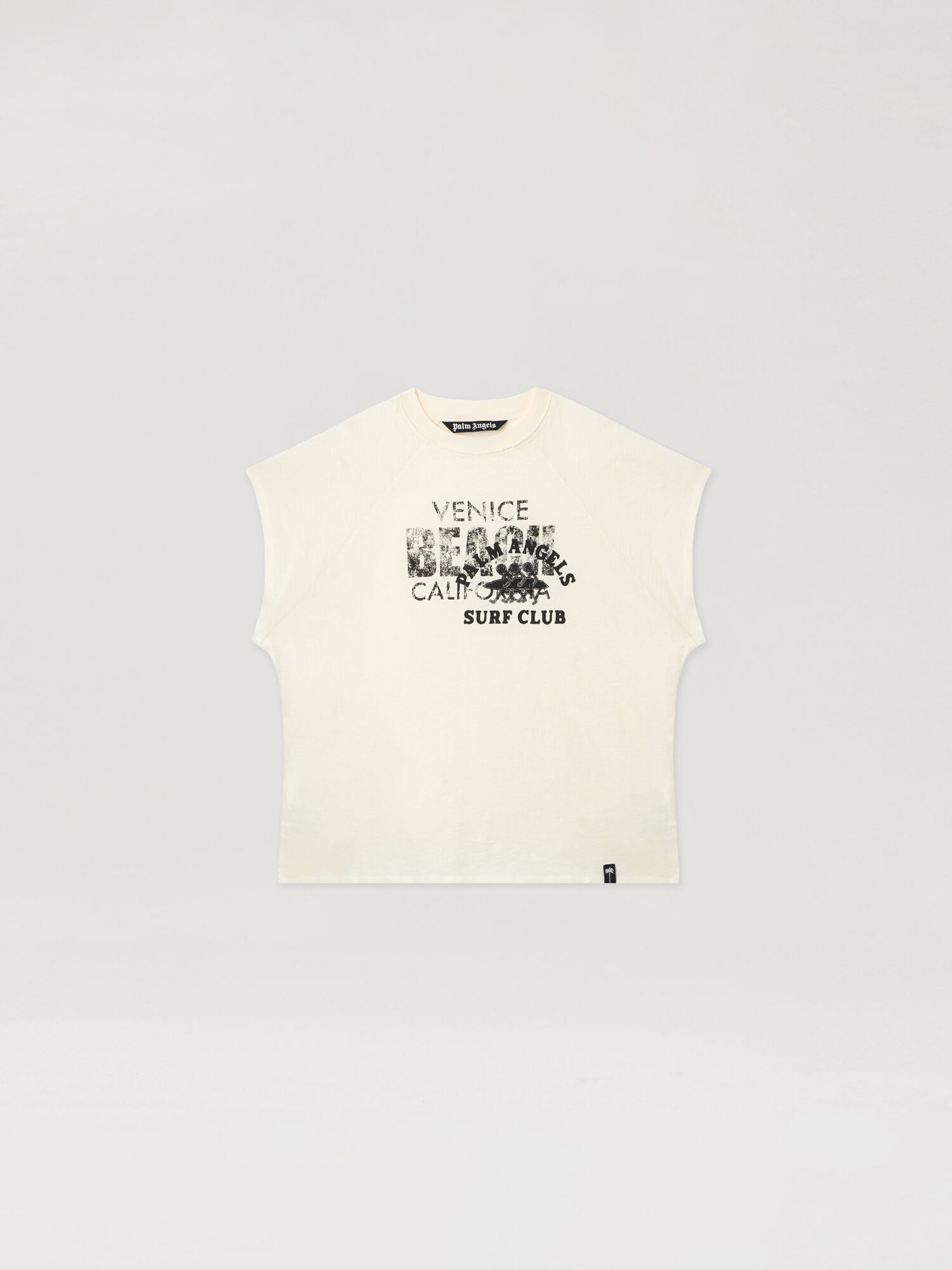 Surf Club Regular T-Shirt PALM ANGELS Surf Club Regular T-Shirt OFF WHITE - BLACK PAMAA07F26JR01