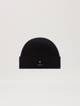 PALM ANGELS  PaxMoncler check beanie BLACK - WHITE PMLC034T25KNI001