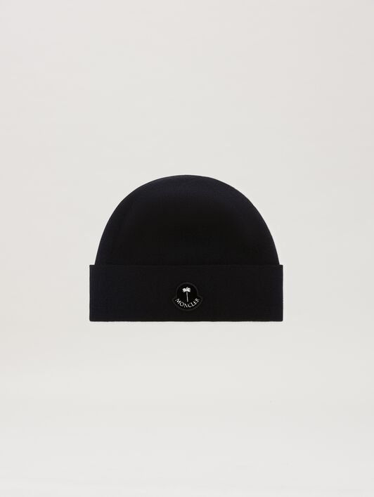 PALM ANGELS  PaxMoncler check beanie BLACK - WHITE PMLC034T25KNI001