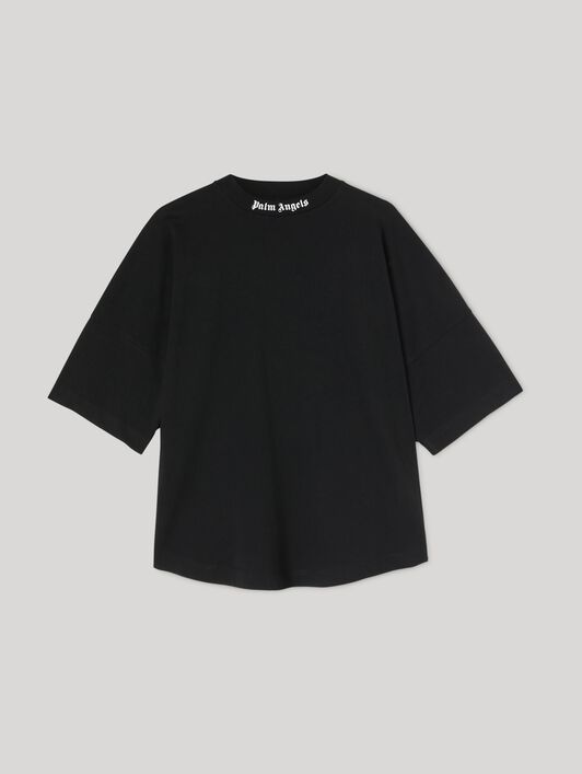 Classic Logo Over Tee PALM ANGELS Classic Logo Over Tee BLACK - WHITE PWAA023C99JER002