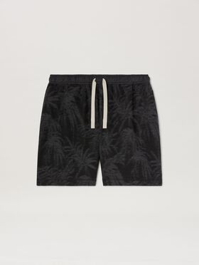 PALM ANGELS  Palms Curved Logo Shorts BURGUNDY - OFF WHITE PMCL004S25FAB001