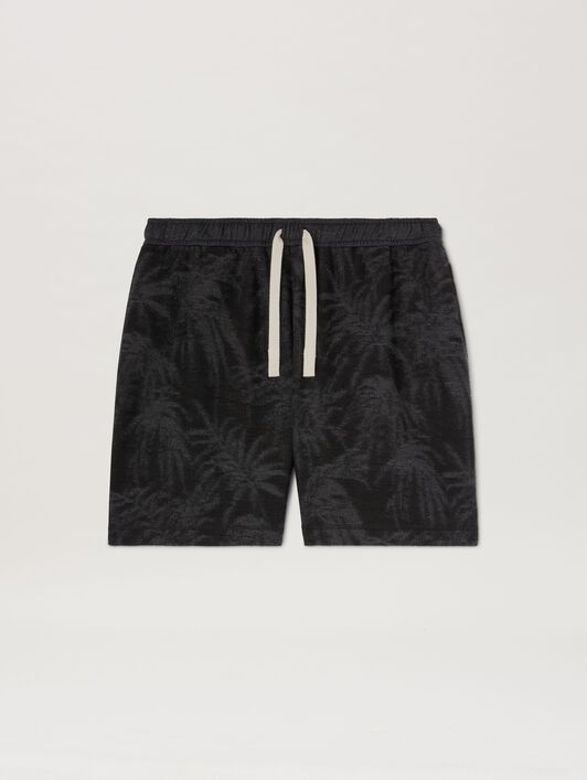 PALM ANGELS  Palms Curved Logo Shorts NERO - GRIGIO PMCI025S25FAB001