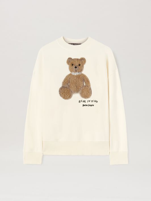 PALM ANGELS  Bear in Mind Patch Sweatshirt OFF WHITE - BROWN PMBA026S25FLE003