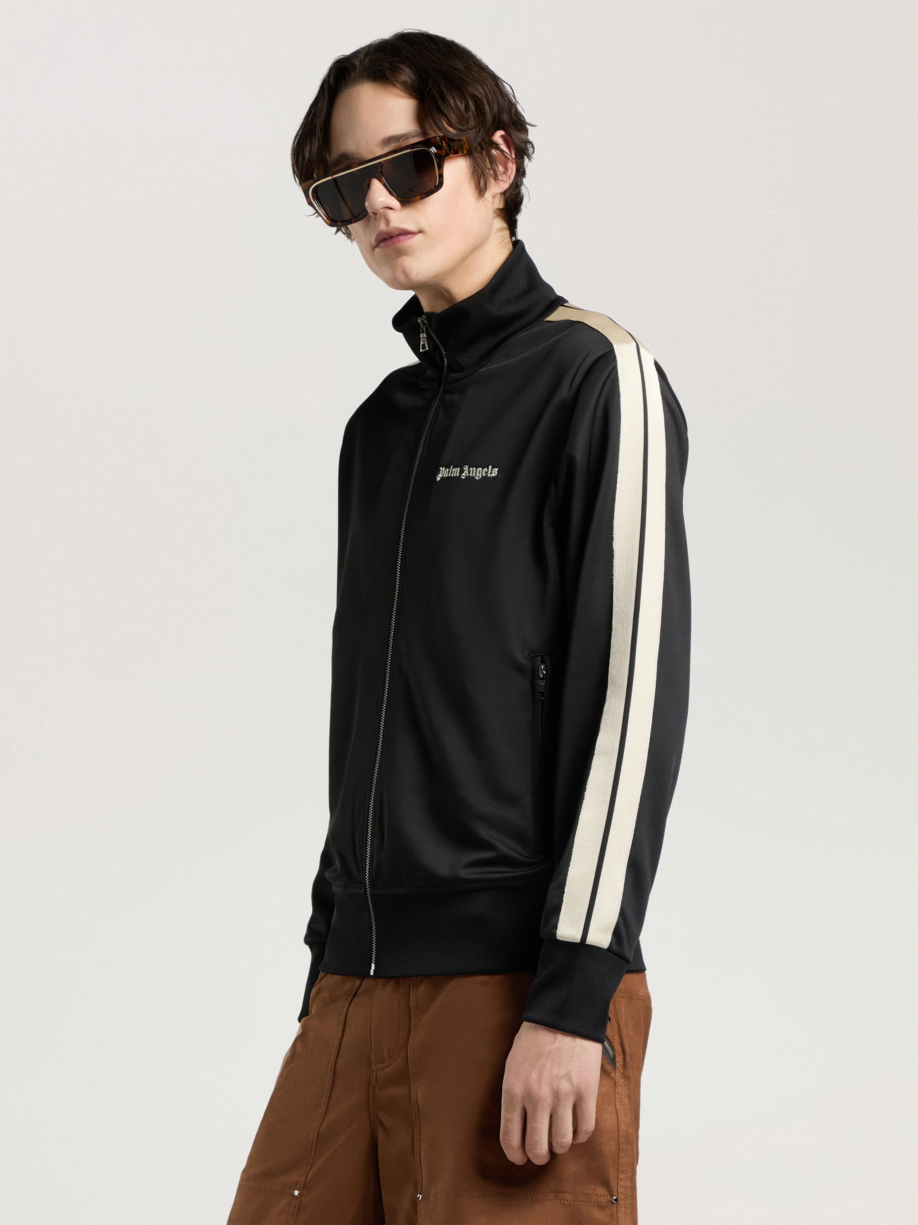 Classic Logo Track Jacket PALM ANGELS Classic Logo Track Jacket BLACK - OFF WHITE PAMBD01F26FB01