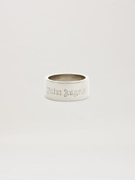 PALM ANGELS  Logo band ring GOLD - BLACK PMOB126S25MAT001