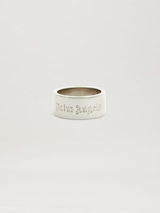 PALM ANGELS  Logo band ring SILVER - SILVER PMOC028S25MAT001