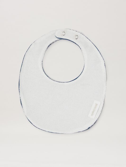 PALM ANGELS  Curved logo bib BLUE OFFWHITE PBXA001S25JER001