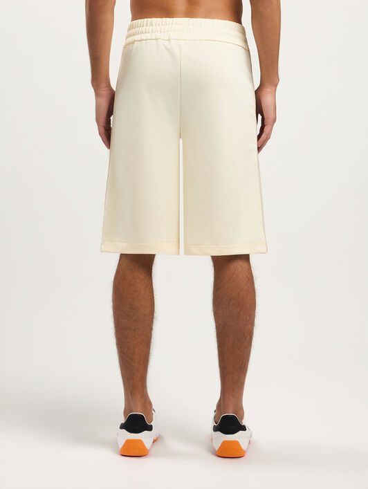 PALM ANGELS Classic Logo Track Shorts IVORY BLACK PMCL009S26FAB001