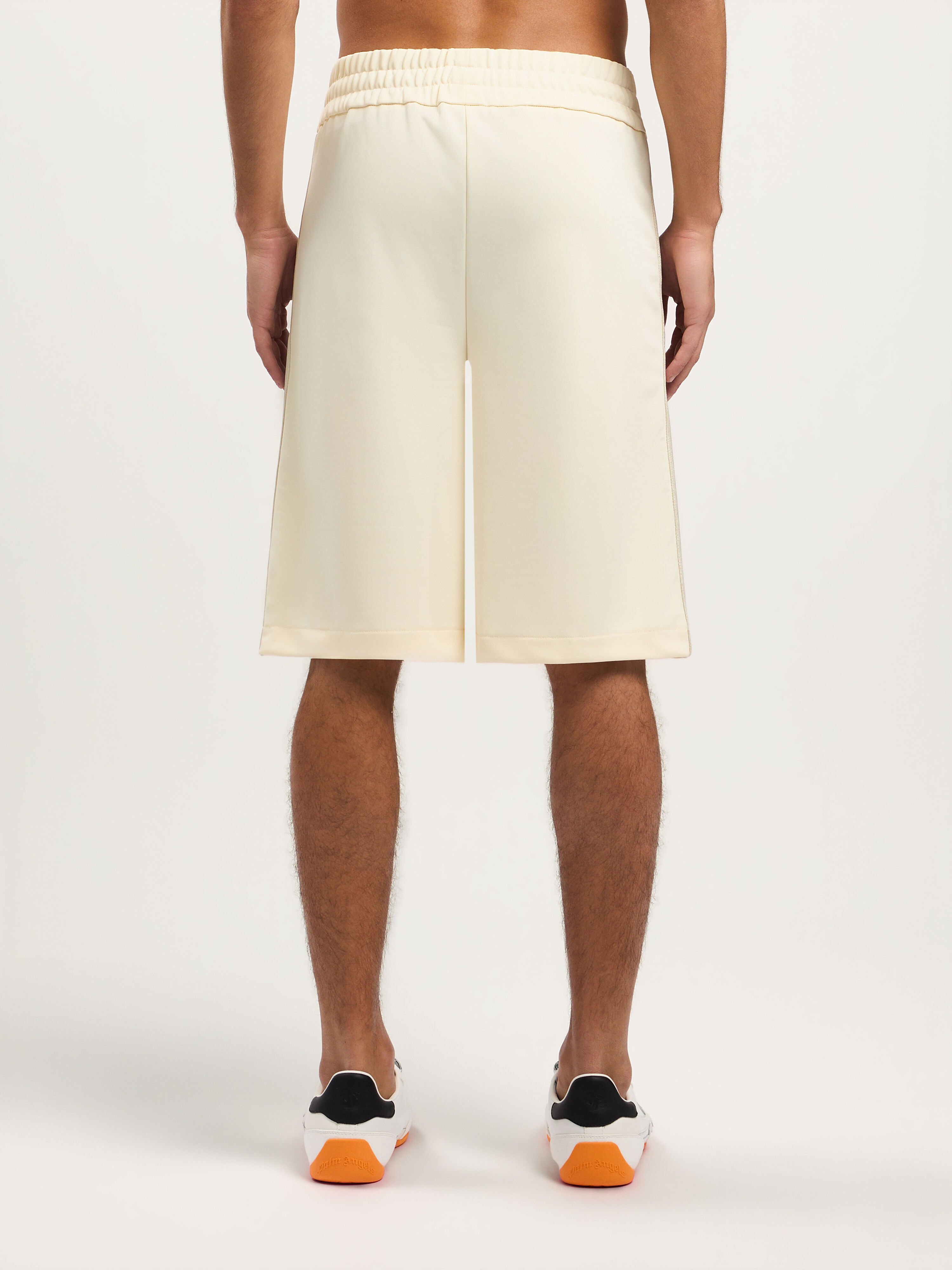 PALM ANGELS Classic Logo Track Shorts IVORY BLACK PMCL009S26FAB001