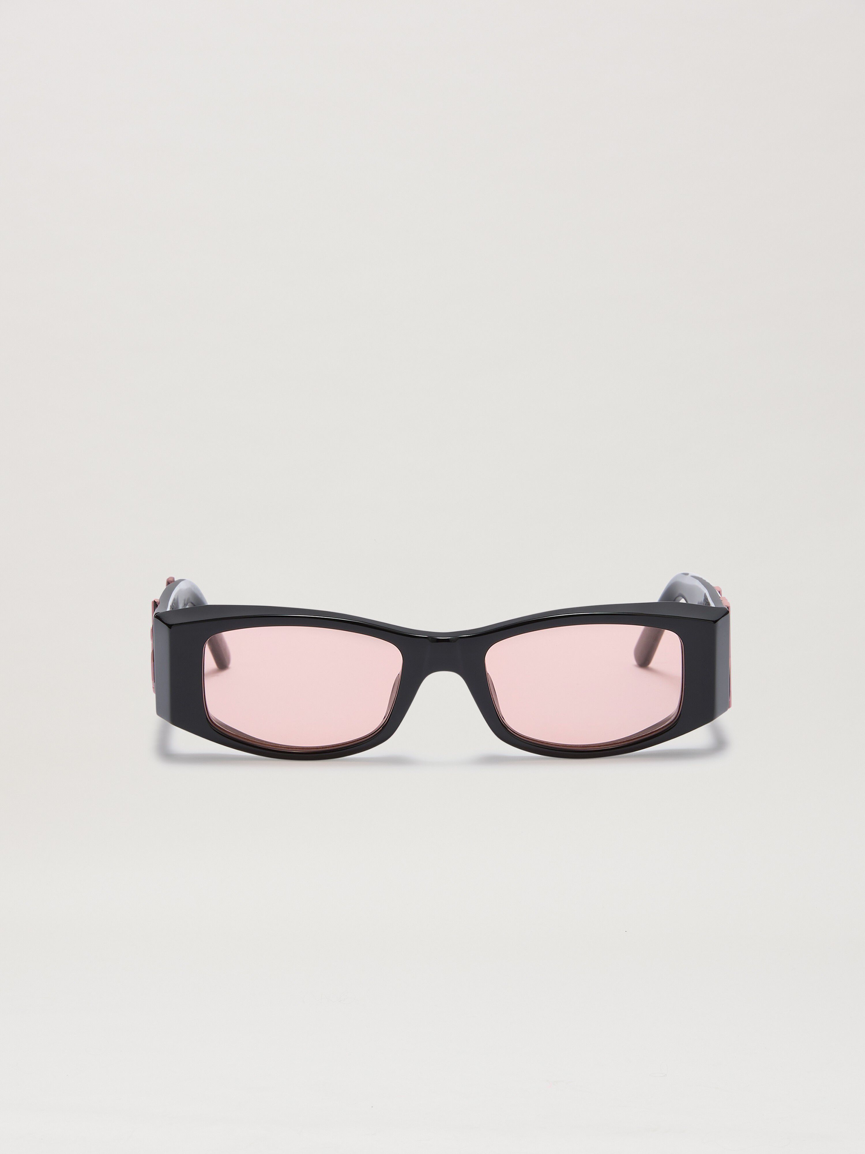 PALM ANGELS  Angel sunglasses BLACK - PEACH ORANGE PERI007C99PLA001