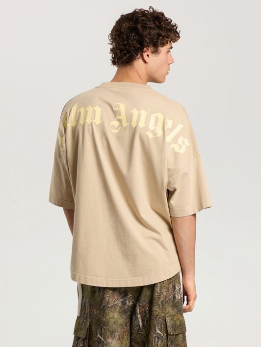 Classic Logo Oversized T-Shirt PALM ANGELS Classic Logo Oversized T-Shirt KAKI - LIGHT YELLOW PAMAA05F26JR02