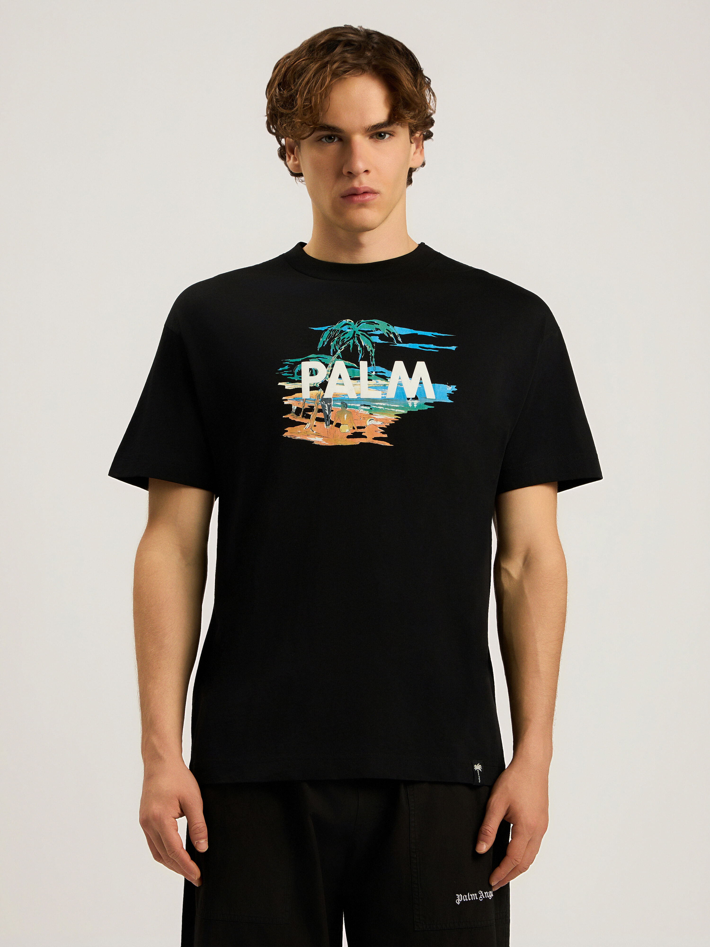Palm Island Regular T-Shirt PALM ANGELS Palm Island Regular T-Shirt BLACK - MULTICOLOR PAMAA01F26JR04