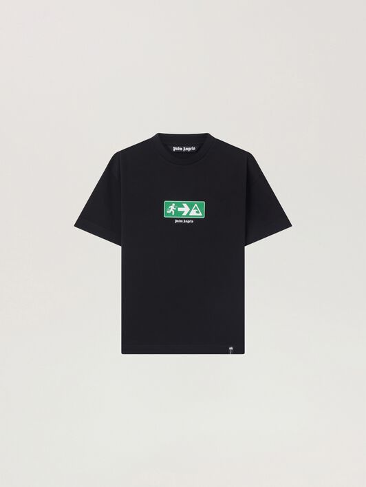 Street Signals Regular T-Shirt PALM ANGELS Street Signals Regular T-Shirt BLACK - GREEN PAMAA01W26JR09