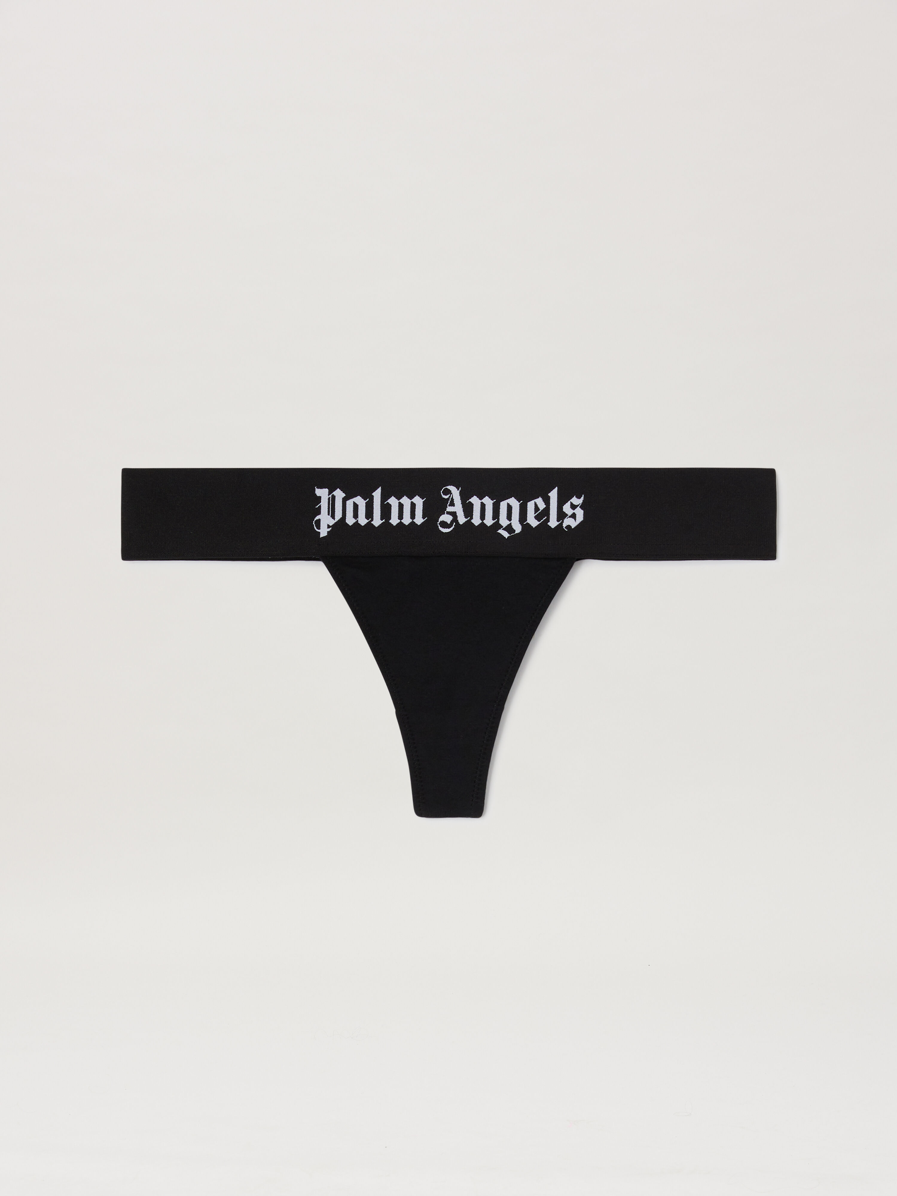 PALM ANGELS Logo band Thong BLACK PWUF001C99FAB003